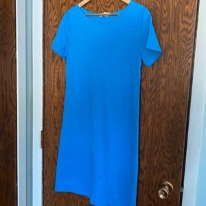 Kettlewell casual short sleeve shift dress size small blue